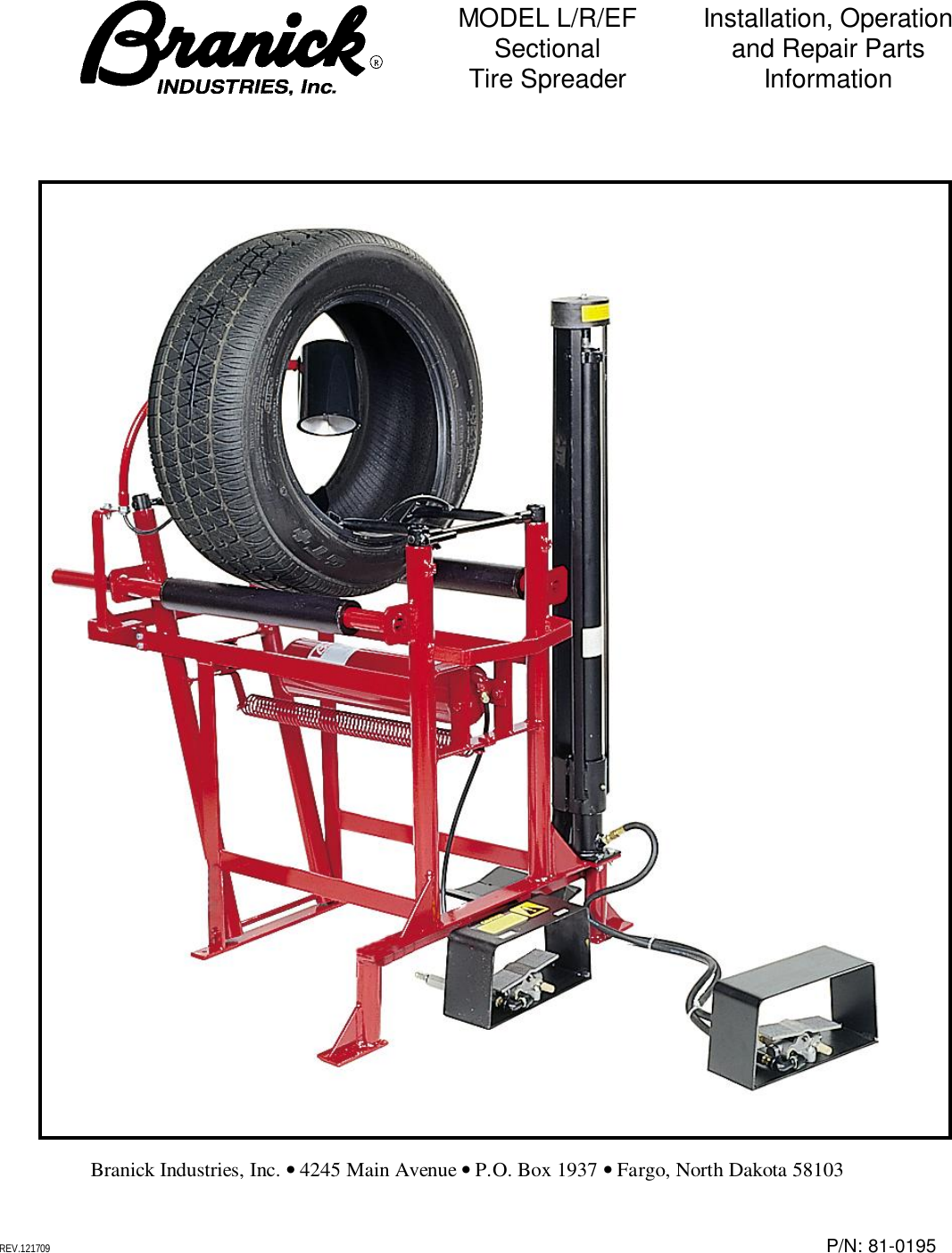 Page 1 of 12 - LR And LR-EF Tire Spreaders