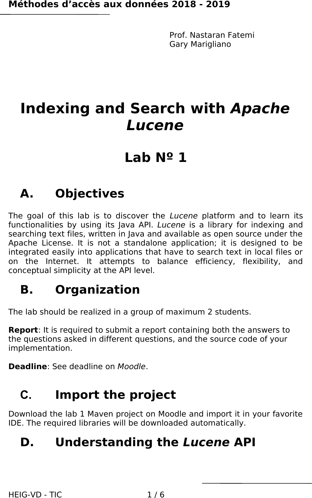 Page 1 of 6 - RIM - Laboratoire 3 Lab 1 Instructions