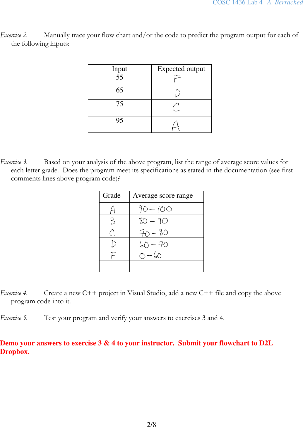 Page 2 of 8 - COSC 1436 Lab 4 Instructions