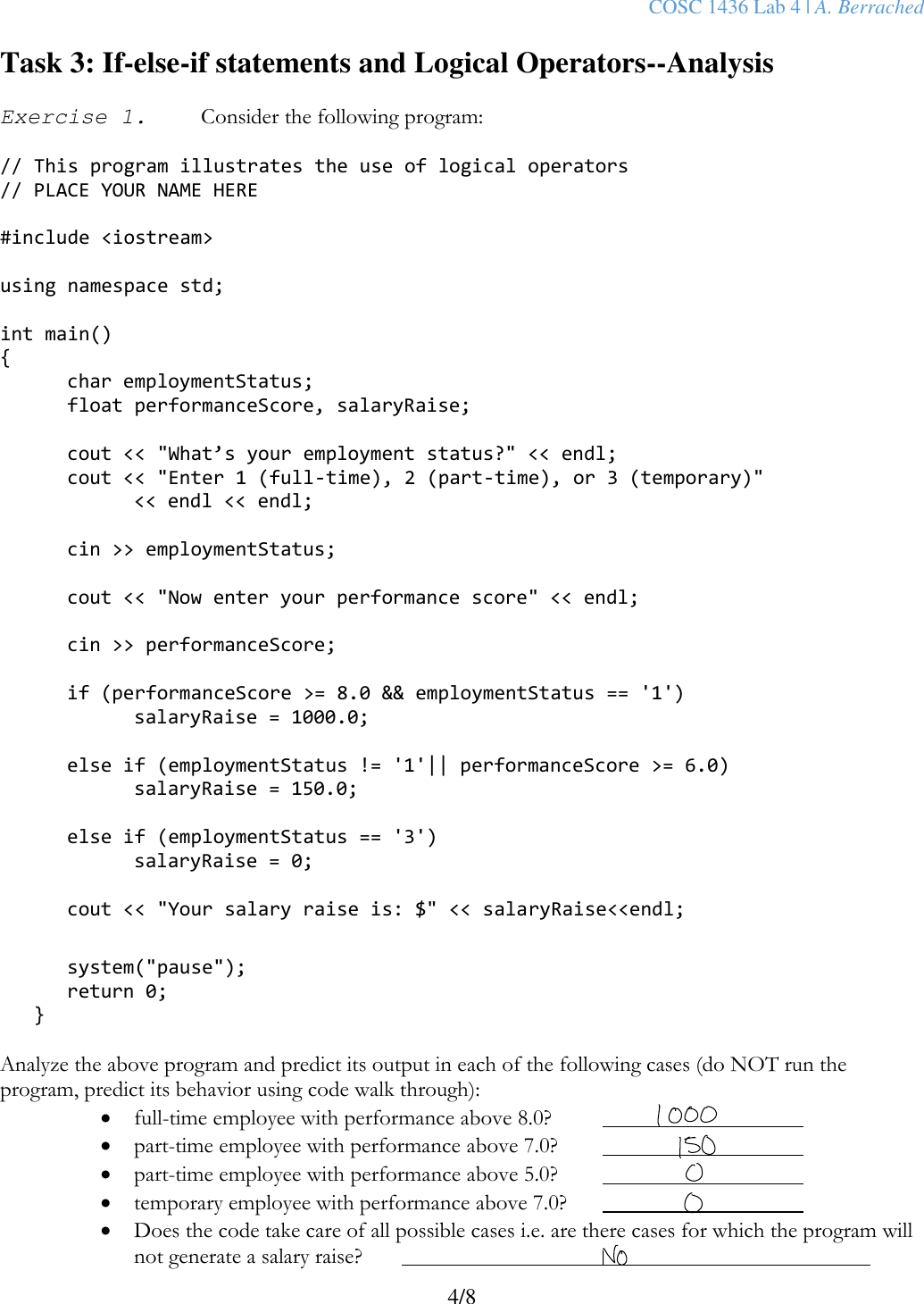 Page 4 of 8 - COSC 1436 Lab 4 Instructions