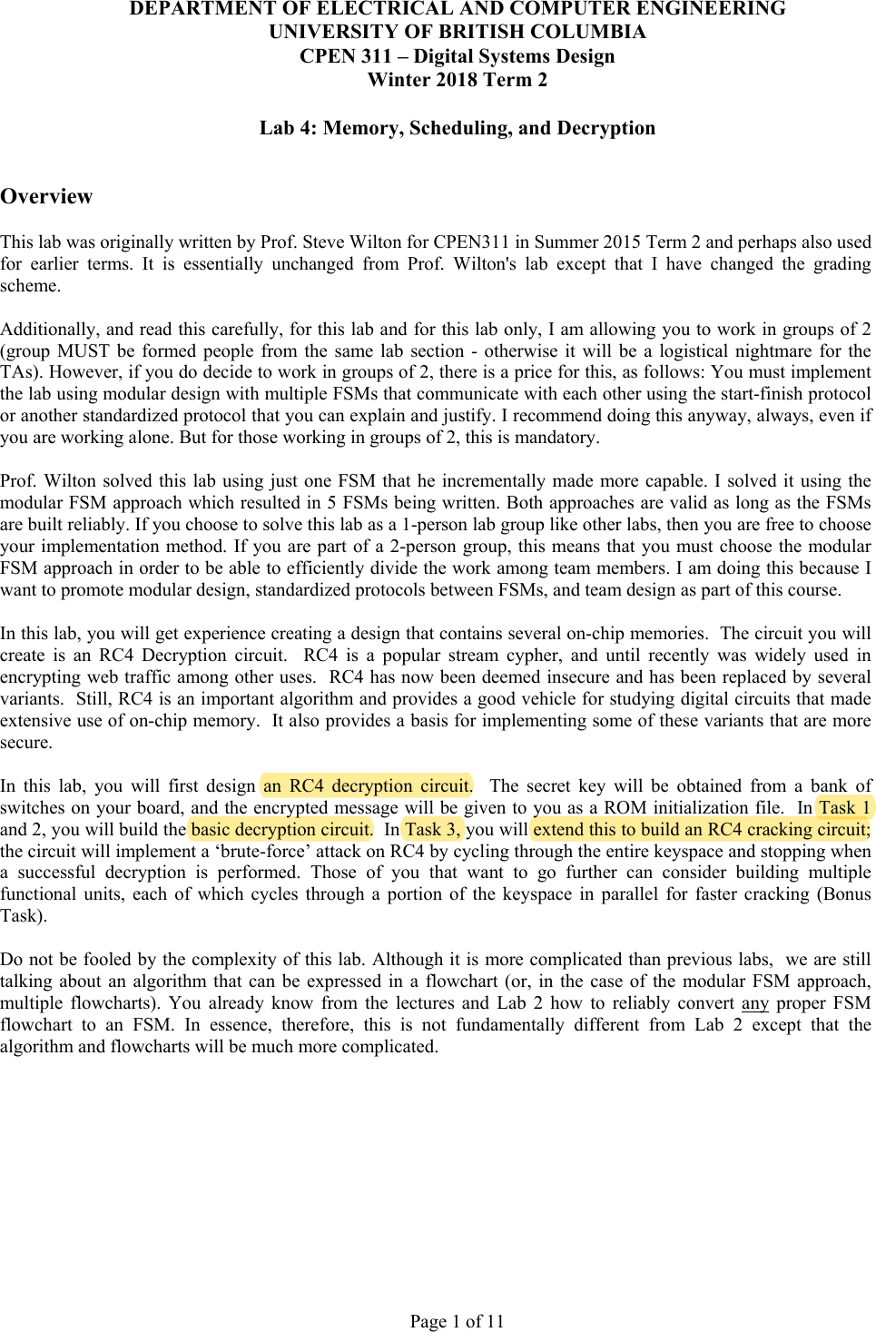 Page 1 of 11 - Lab4 Instructions