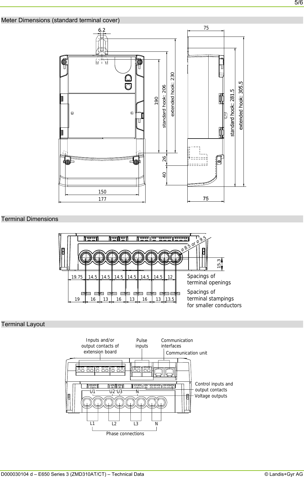 Page 5 of 6 - E650 Series 3 (ZMD310AT/CT) Landis Technical Data