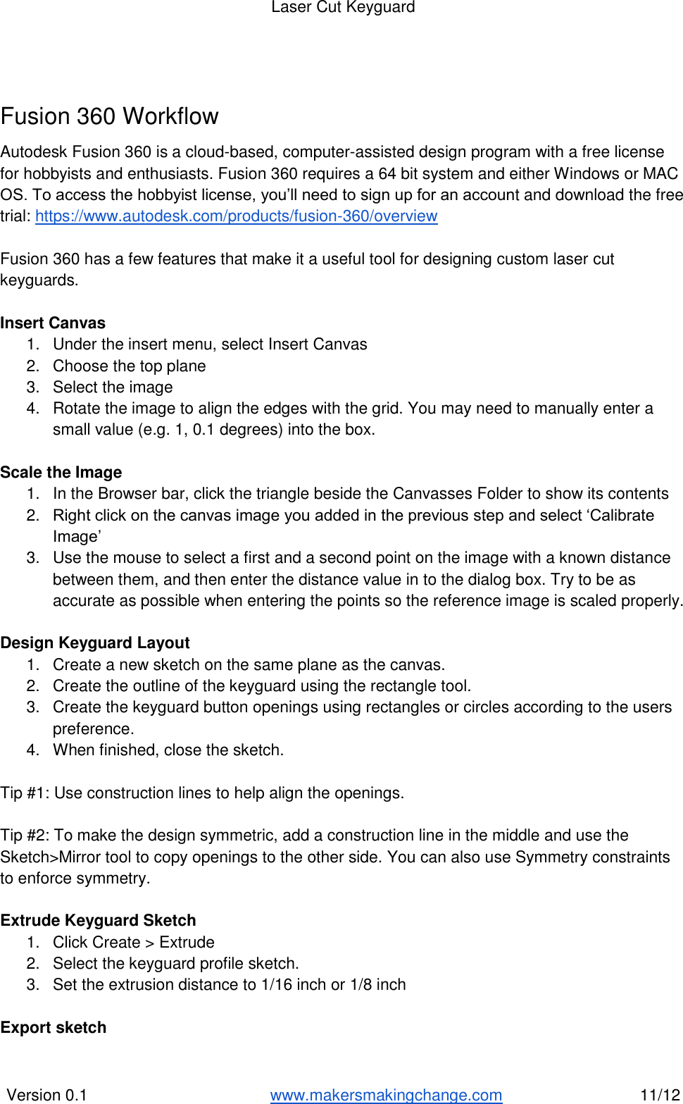 Page 11 of 12 - Lasercut Keyguard Instructions V0.1