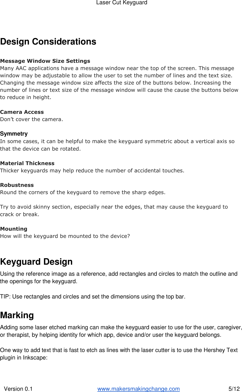 Page 5 of 12 - Lasercut Keyguard Instructions V0.1