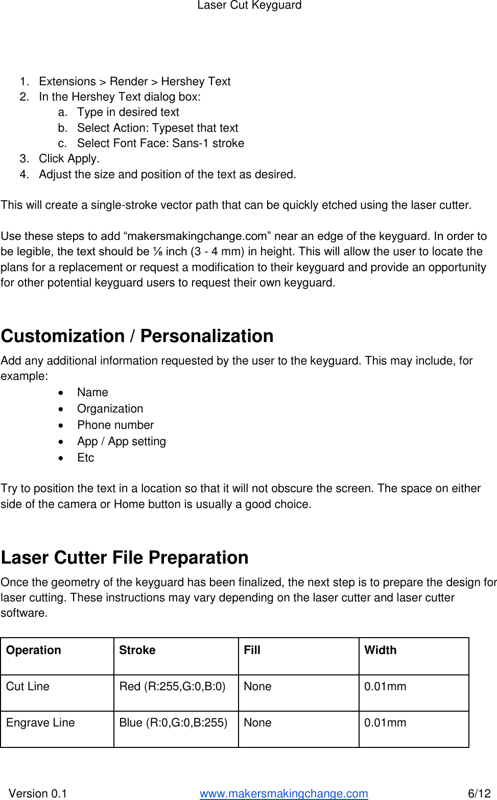 Page 6 of 12 - Lasercut Keyguard Instructions V0.1
