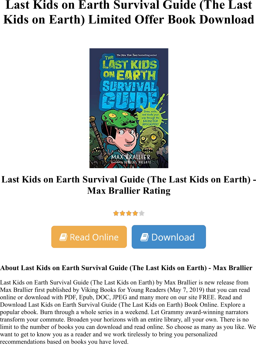 Page 1 of 2 - Last Kids On Earth Survival Guide (The Earth) - Max Brallier Limited Offer Book  Last-Kids-on-Earth-Survival-Guide-The-Last-Kids-on-Earth