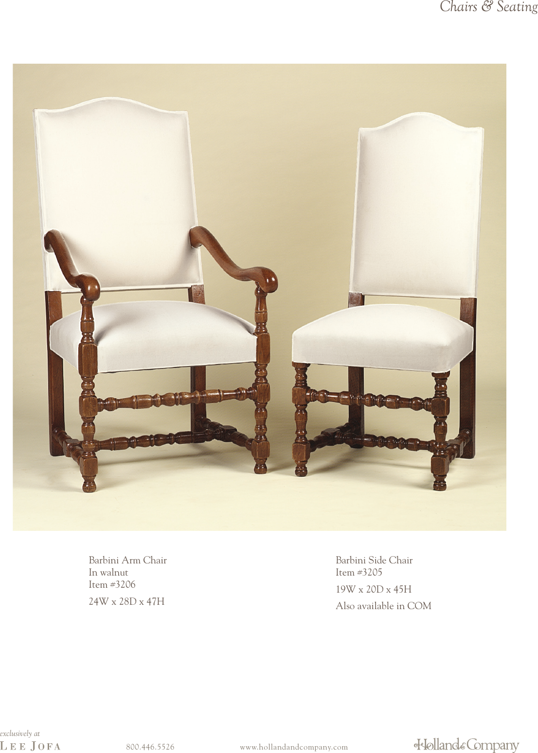 Page 1 of 1 - Lee Jofa Barbini Arm Side Chair Tearsheet