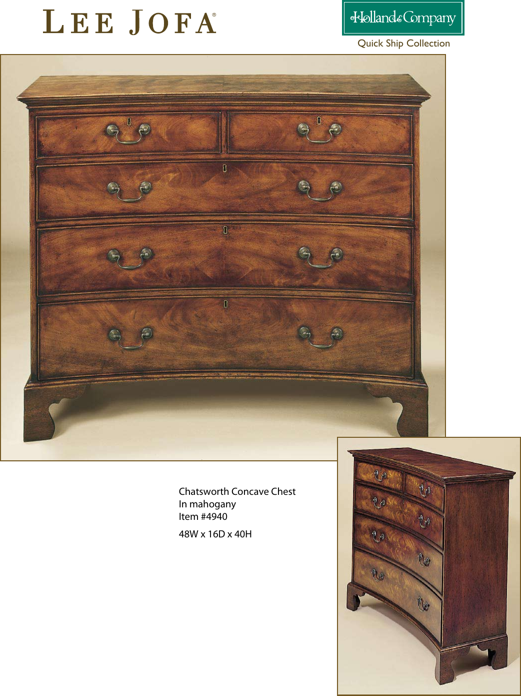 Page 1 of 1 - Lee Jofa Chatsworth Concave Chest Tearsheet