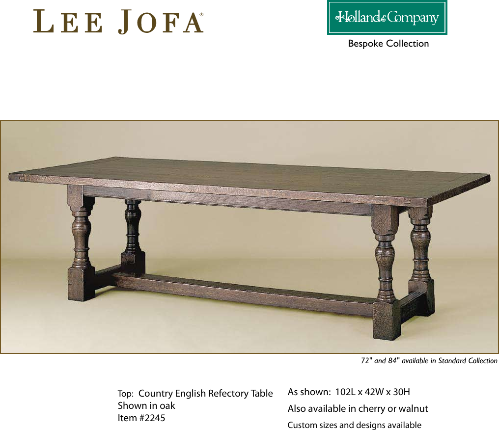 Page 2 of 2 - Lee Jofa Country English Refectory Table Tearsheet