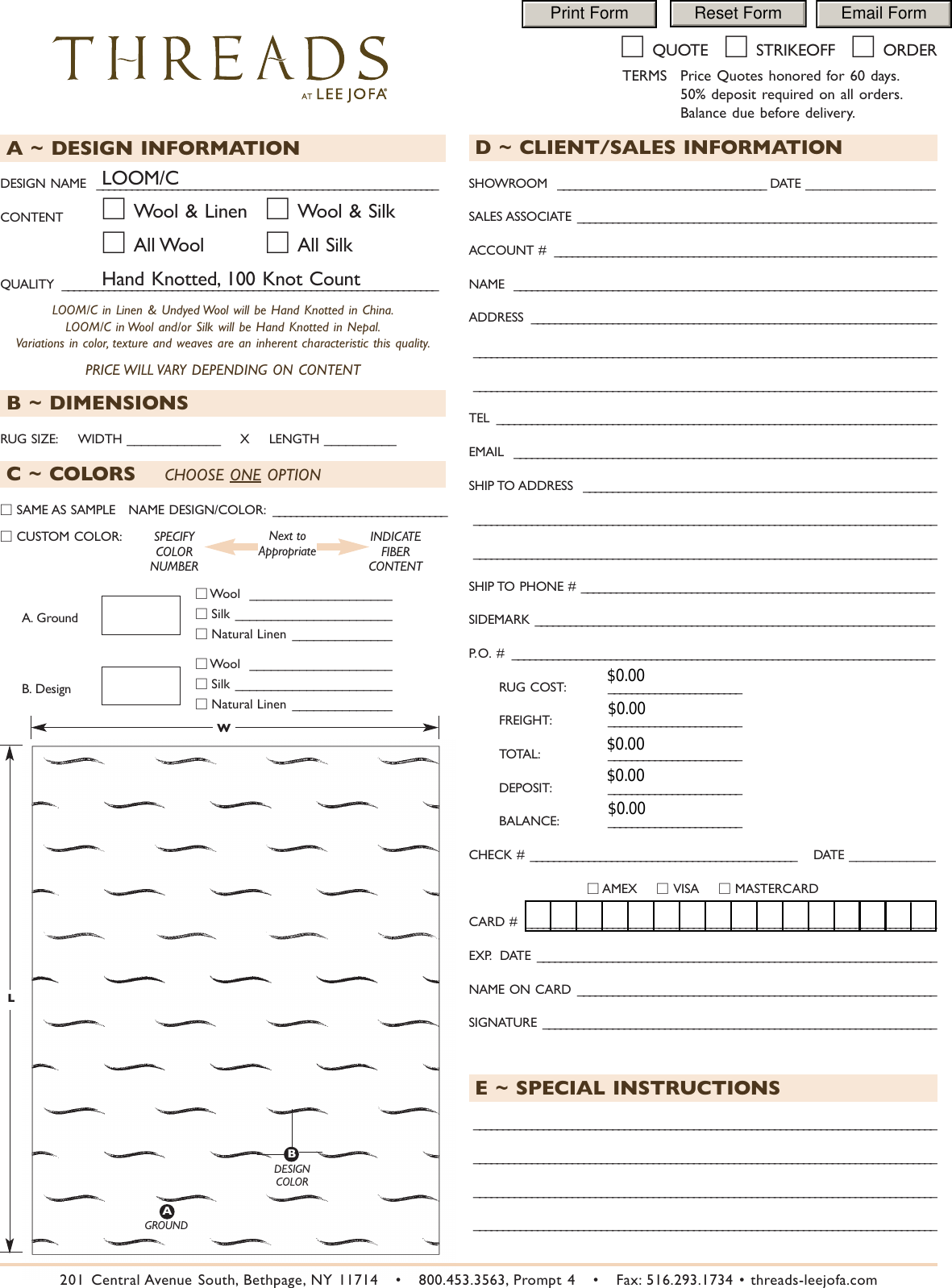Page 5 of 5 - Loom-Order Form.qxp Lee Jofa Loom Tearsheet