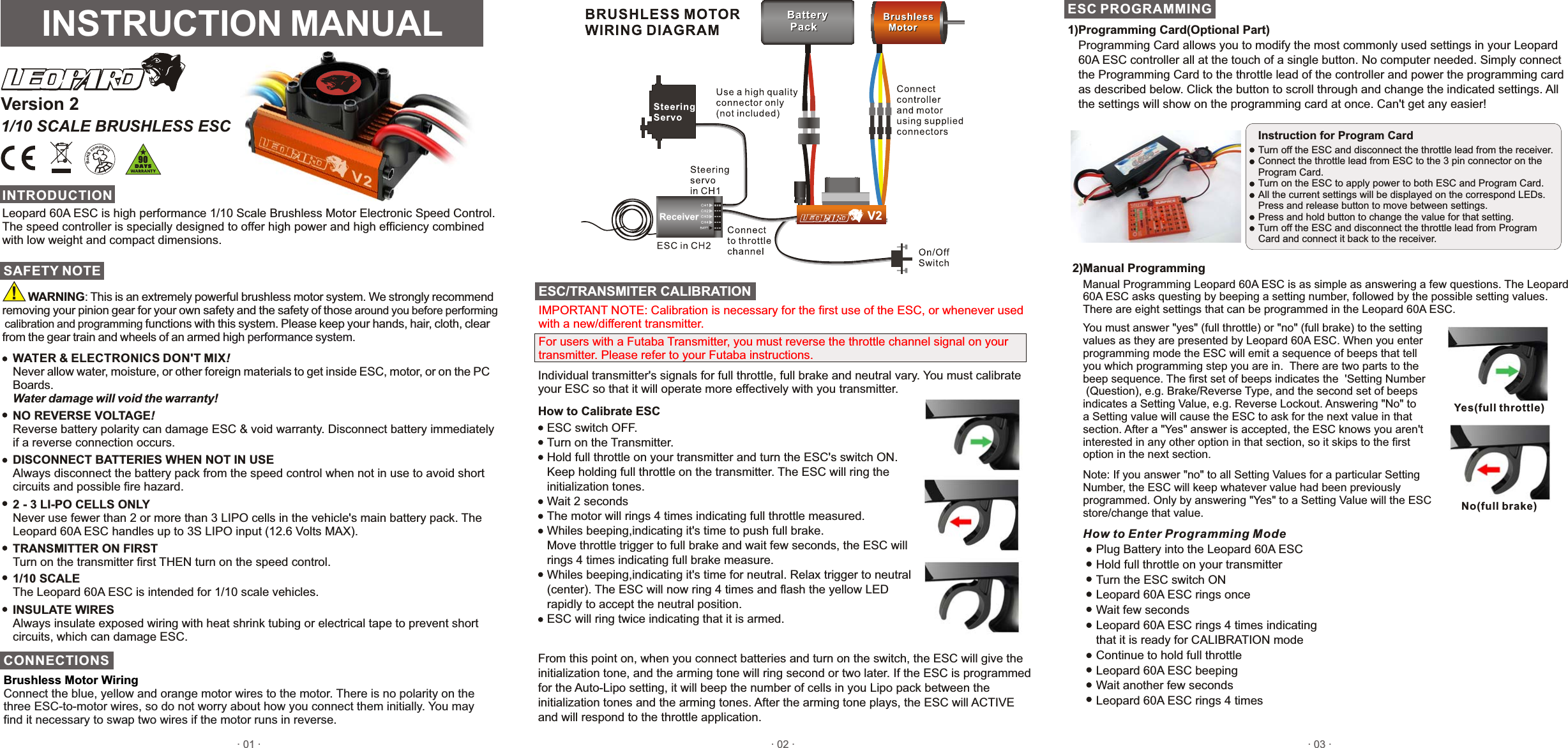 Leopard V2 Manual 7504 0241 01 60A ESC Instruction