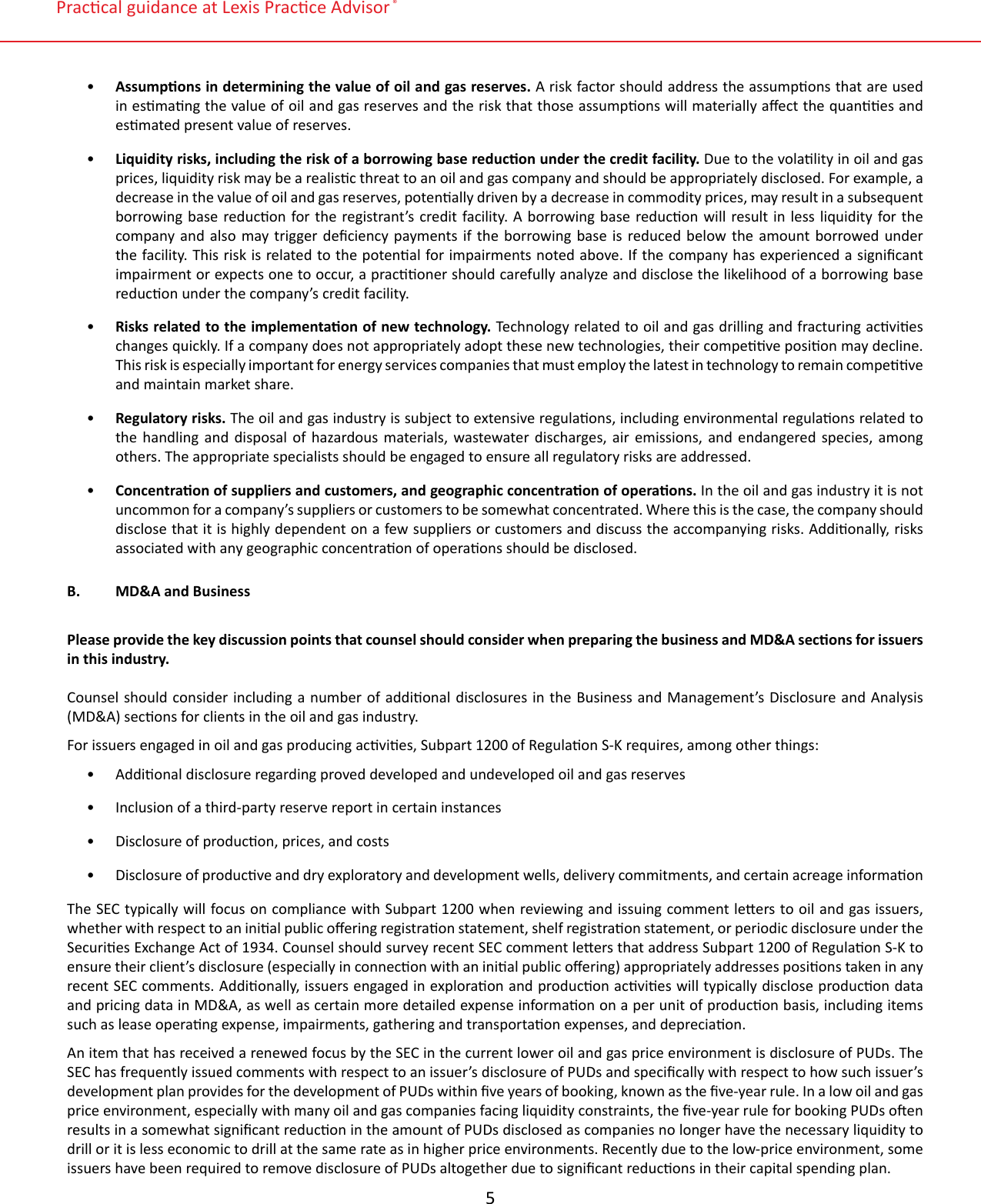 Page 5 of 10 - Lexis Practice Guide - Oil And Gas Industry (Pacey, Hoffman)