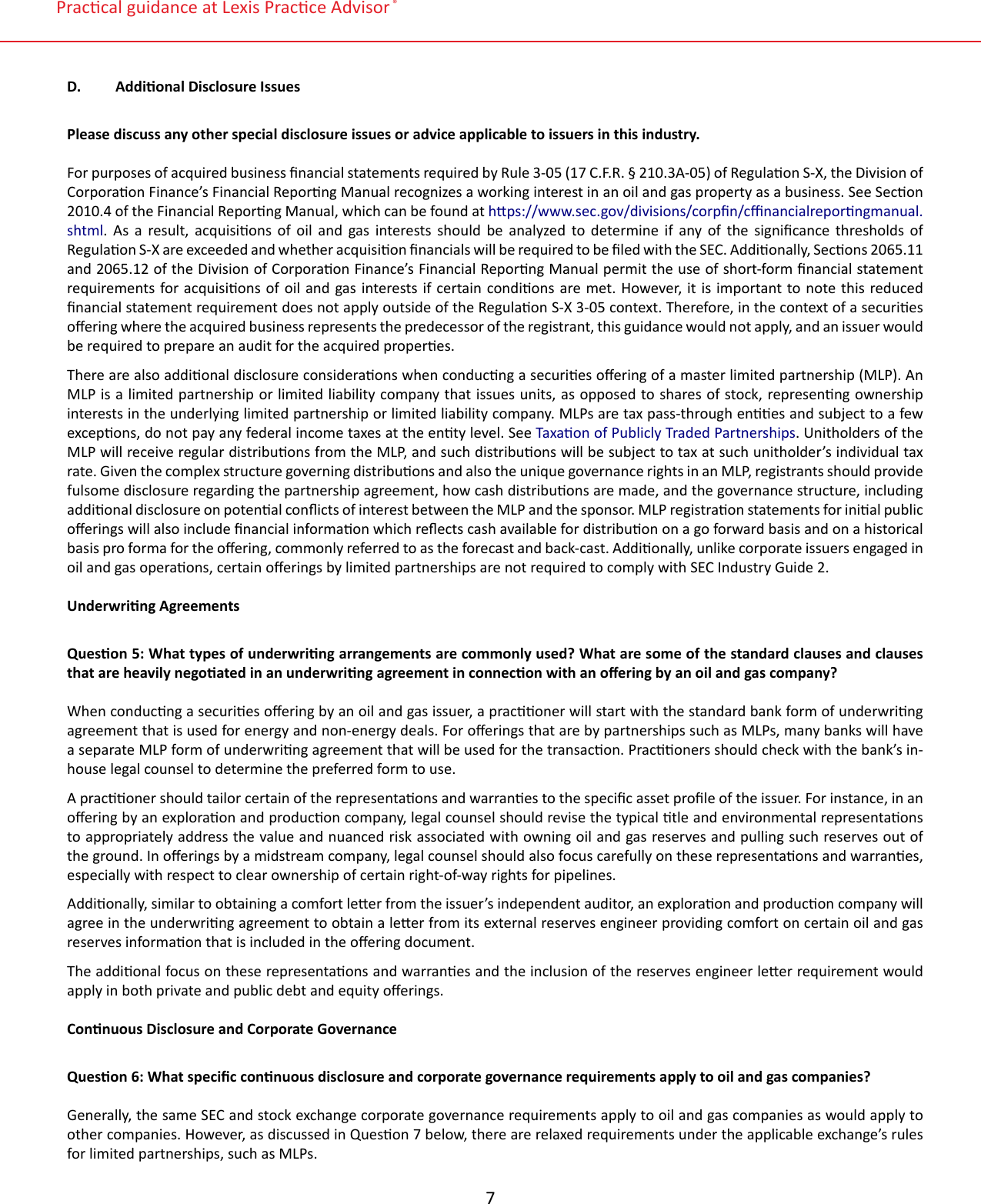 Page 7 of 10 - Lexis Practice Guide - Oil And Gas Industry (Pacey, Hoffman)