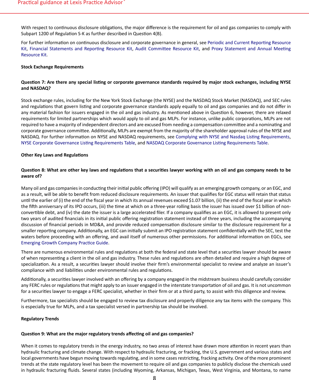 Page 8 of 10 - Lexis Practice Guide - Oil And Gas Industry (Pacey, Hoffman)