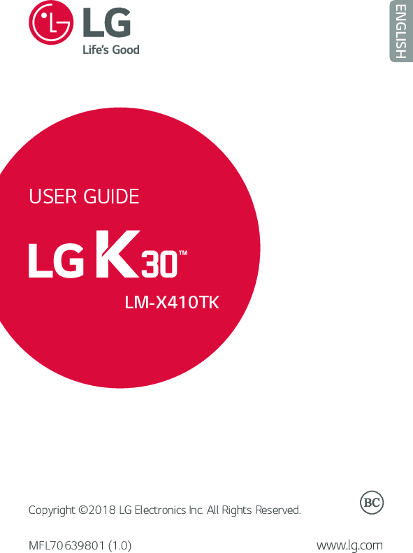 Lg k30 manual