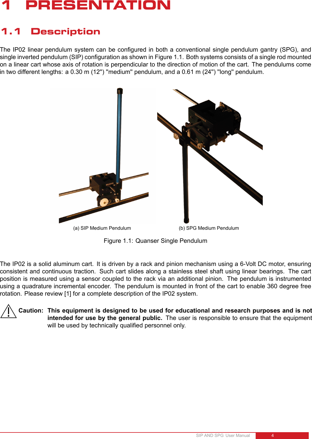 Page 4 of 11 - Single Pendulum User Manual Linear Inverted And Gantry