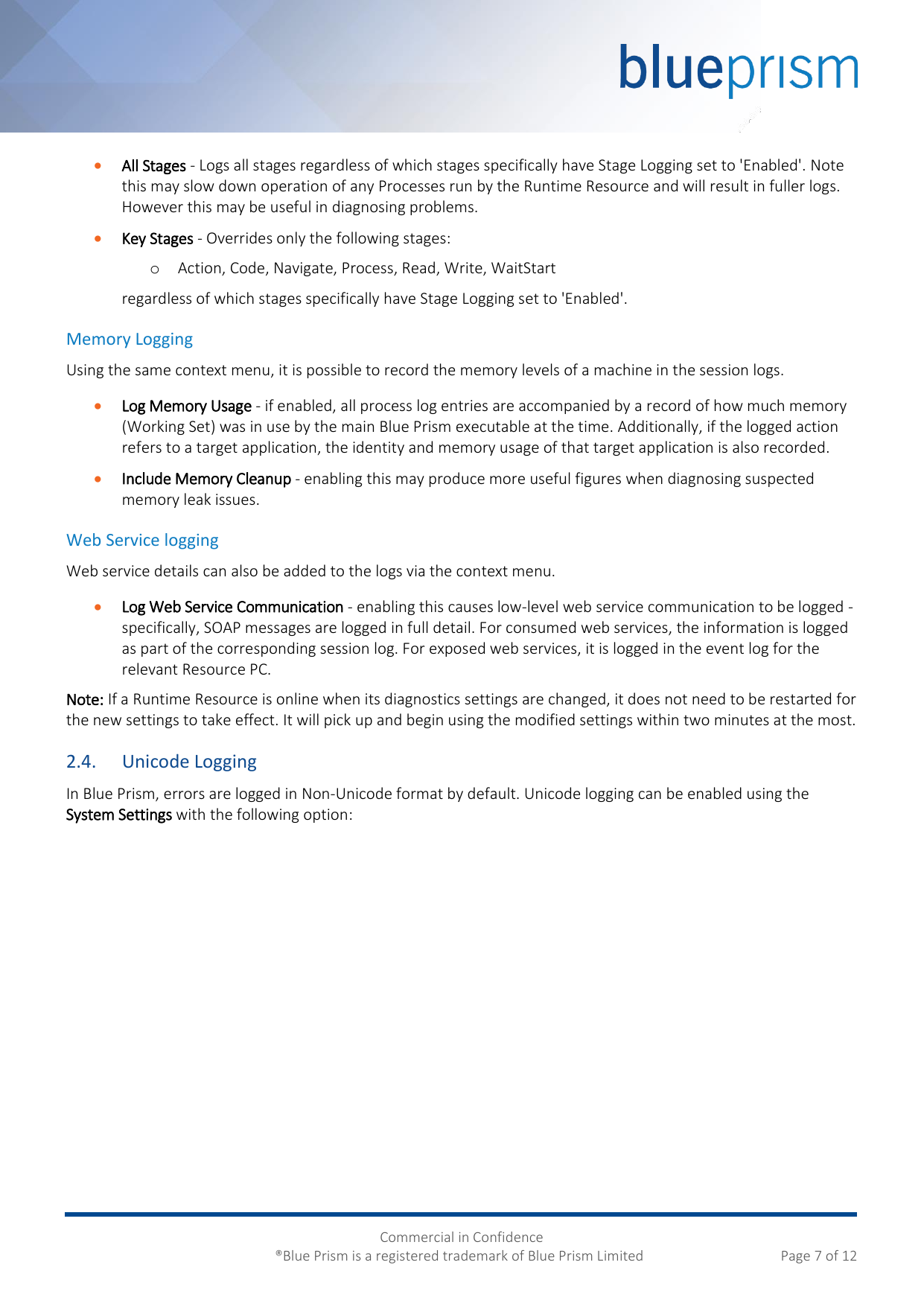 Page 7 of 12 - Blue Prism Logging Best Practices Guide