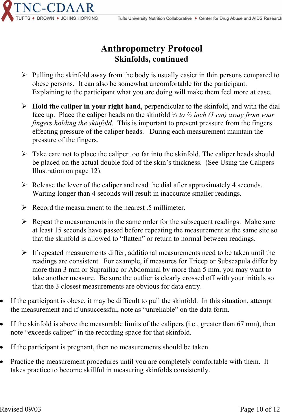 Page 10 of 12 - AnthropLNG Lohman Et Al 1991 Anthropometric Standarization Reference Manual