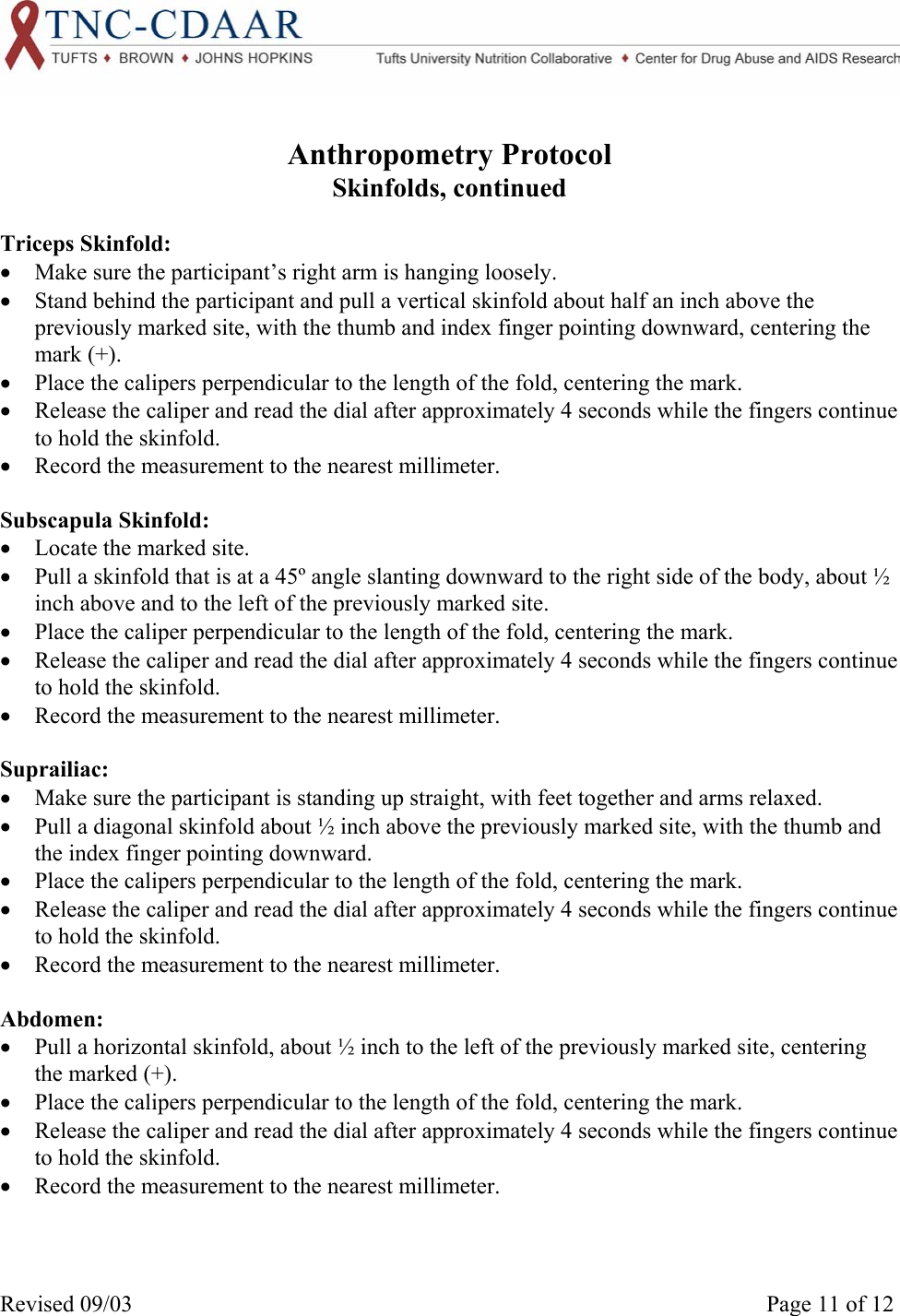 Page 11 of 12 - AnthropLNG Lohman Et Al 1991 Anthropometric Standarization Reference Manual