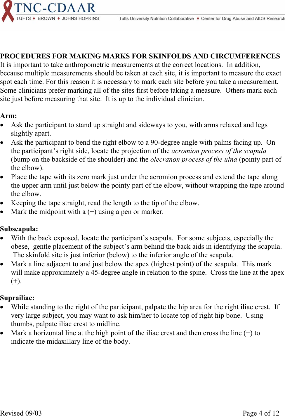 Page 4 of 12 - AnthropLNG Lohman Et Al 1991 Anthropometric Standarization Reference Manual