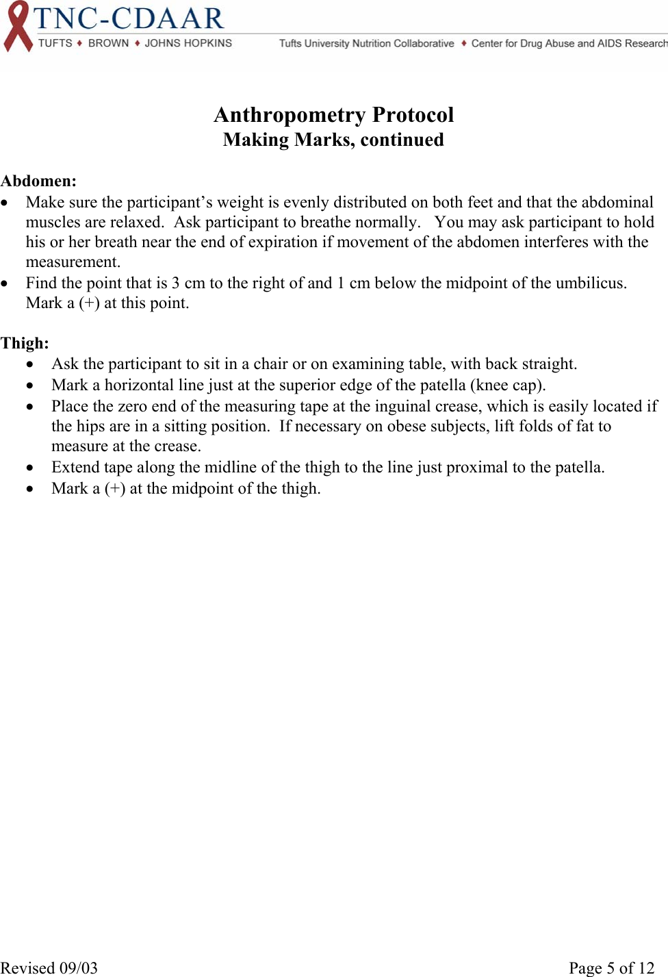 Page 5 of 12 - AnthropLNG Lohman Et Al 1991 Anthropometric Standarization Reference Manual