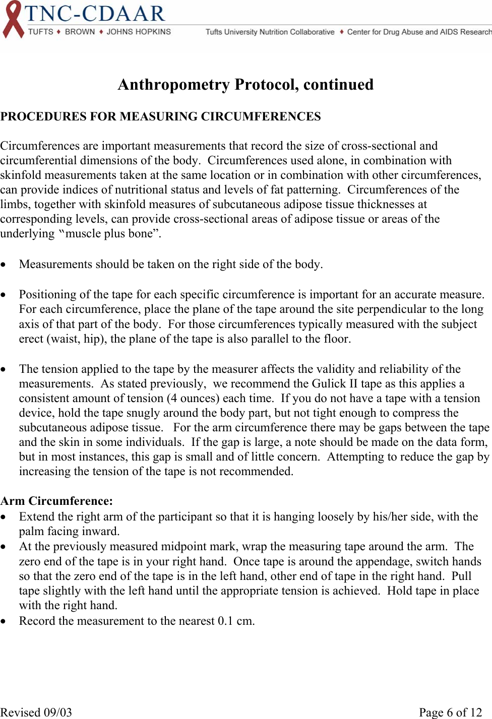 Page 6 of 12 - AnthropLNG Lohman Et Al 1991 Anthropometric Standarization Reference Manual