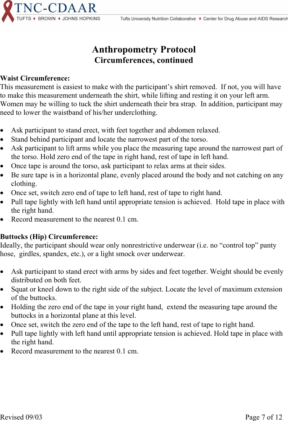 Page 7 of 12 - AnthropLNG Lohman Et Al 1991 Anthropometric Standarization Reference Manual
