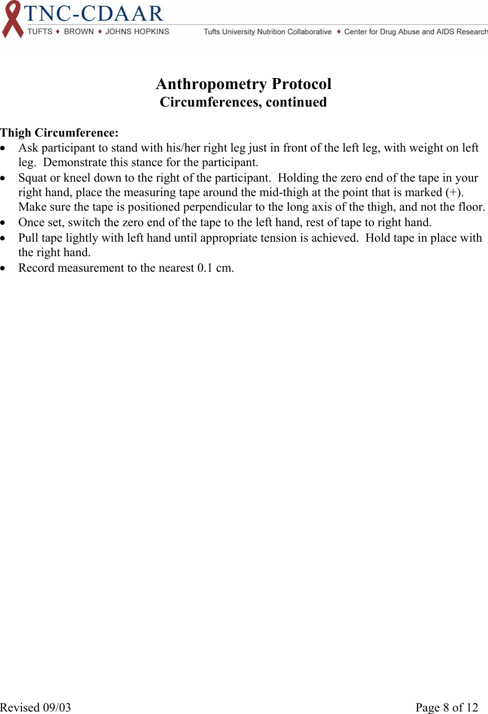 Page 8 of 12 - AnthropLNG Lohman Et Al 1991 Anthropometric Standarization Reference Manual