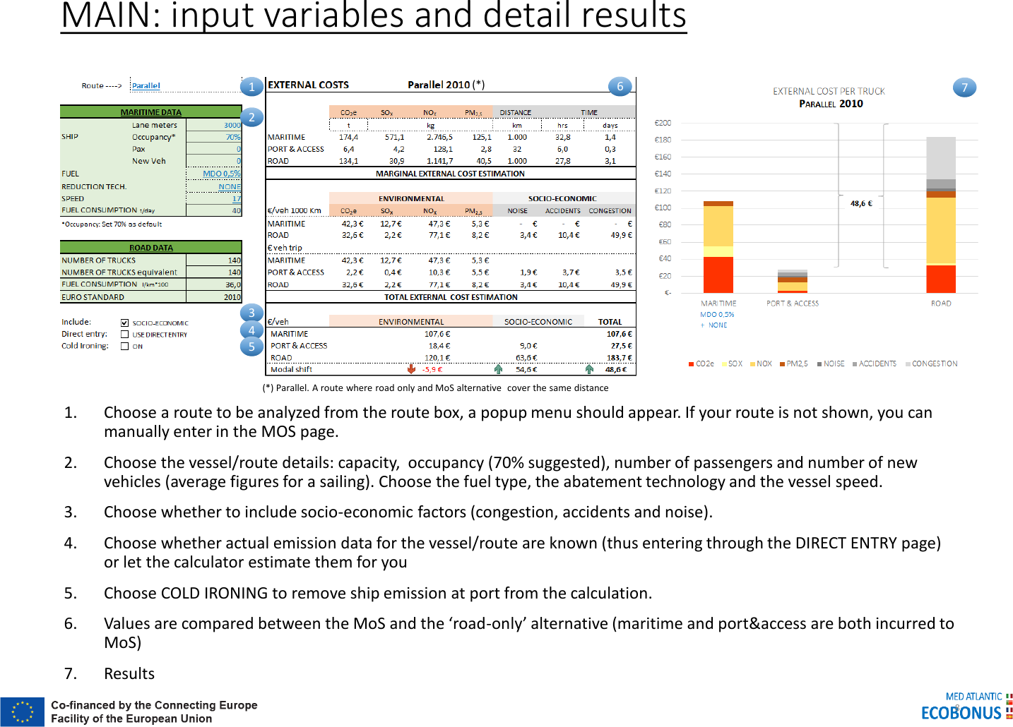 Page 8 of 10 - MED ATLANTIC ECOBONUS MAE EXTERNAL COST CALCULATOR TOOL V10 2 User Manual