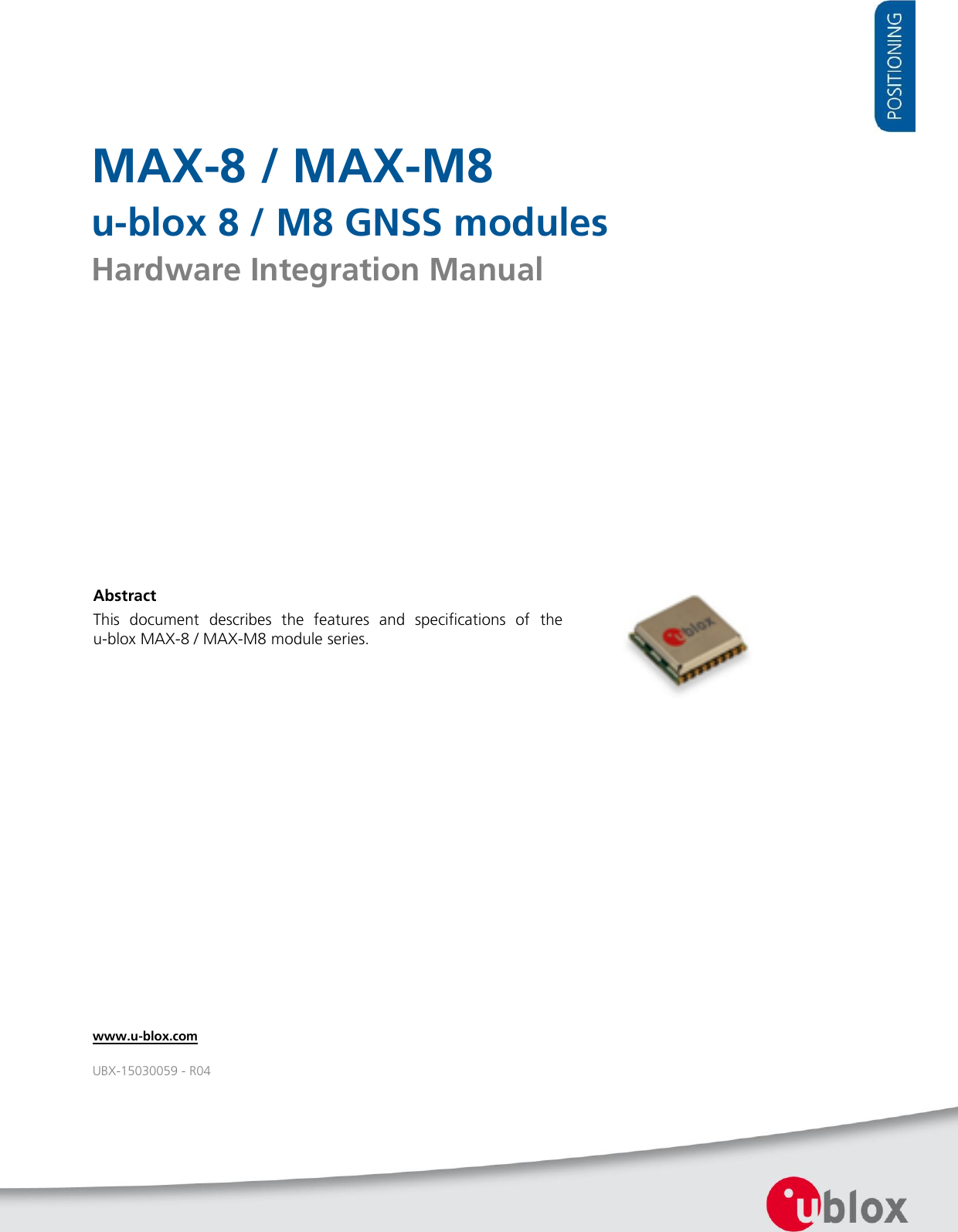 MAX 8 / M8 FW3 Hardware Integration Manual