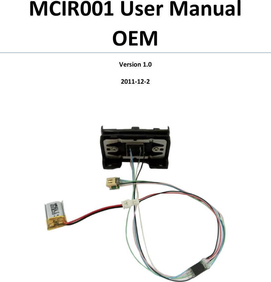 Page 1 of 8 - MCIR001 Manual