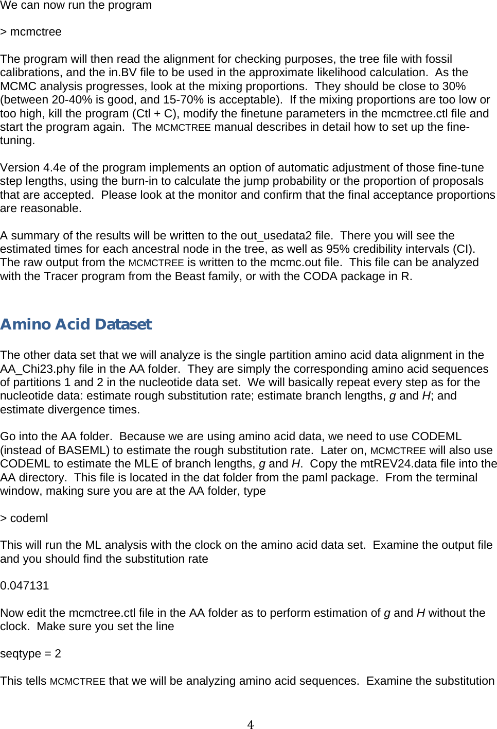 Page 4 of 6 - 15 May 2011 MCMCtree Step By Manual