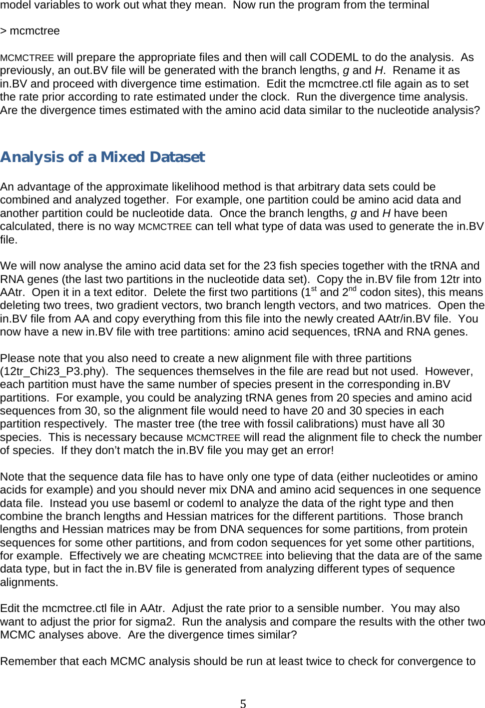 Page 5 of 6 - 15 May 2011 MCMCtree Step By Manual