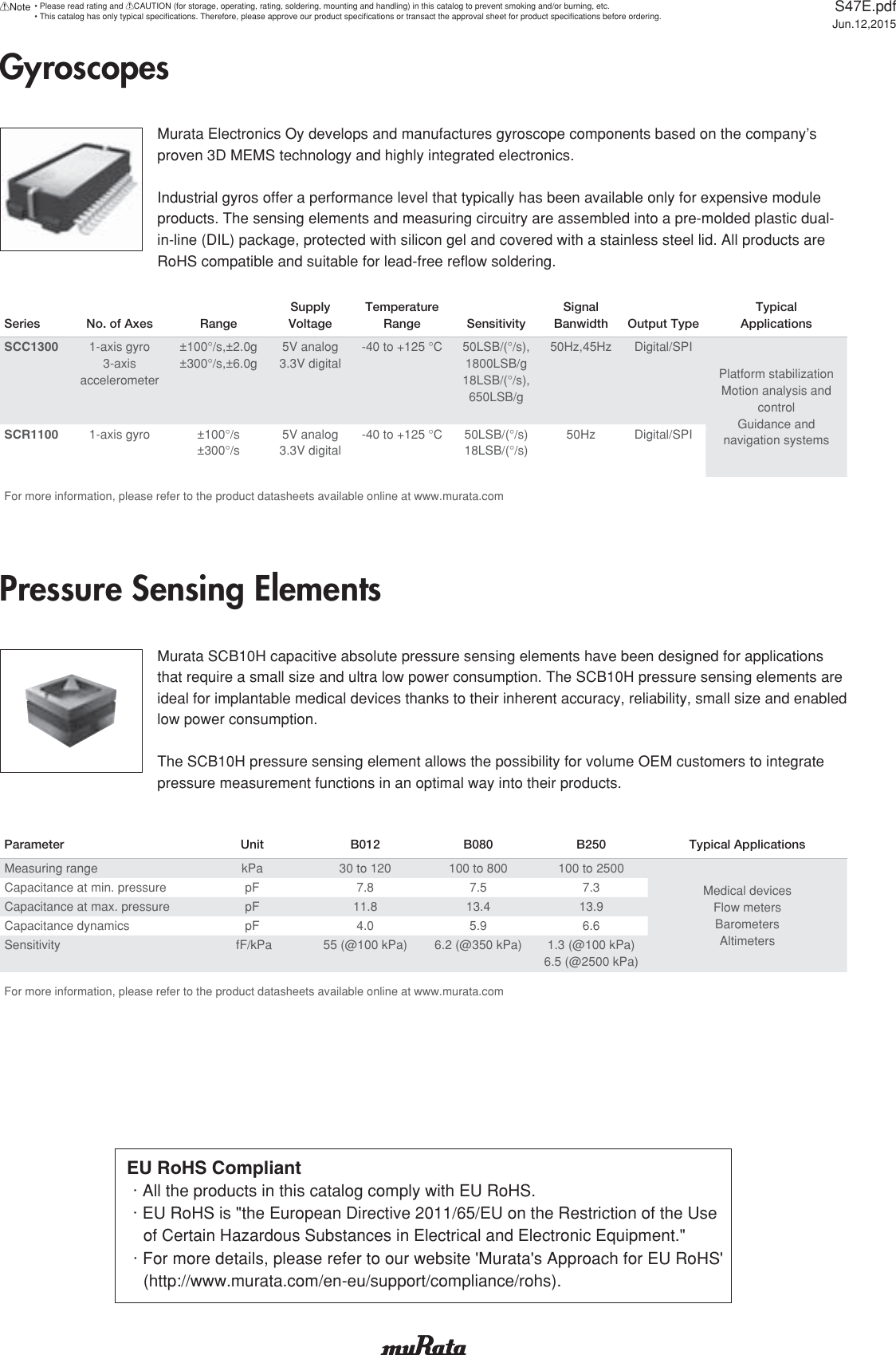 Page 3 of 4 - MEMS Sensors & Sensing Elements MEMS-Sensors-Catalog