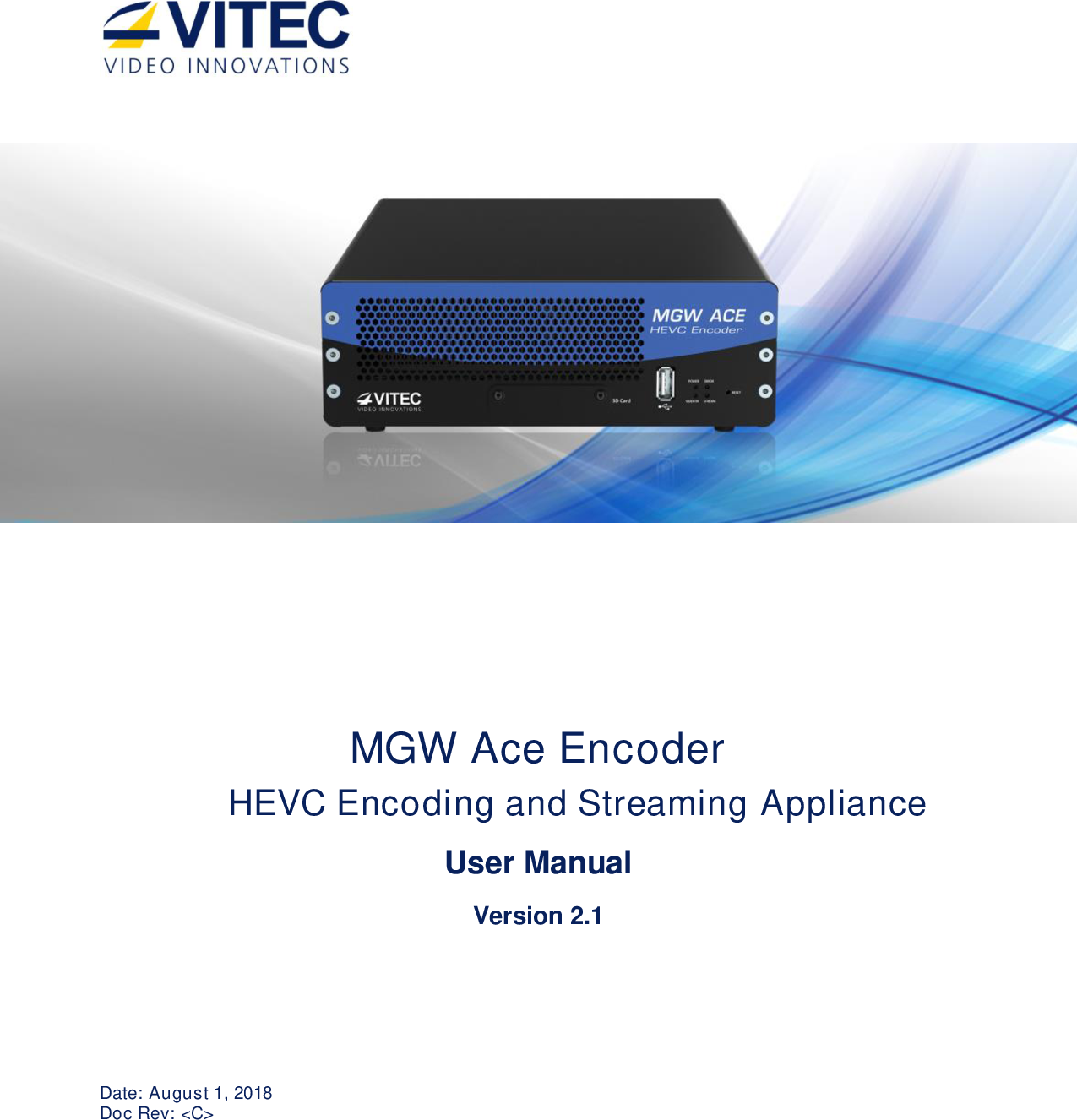 MGW ACE Encoder User Manual V2.1 RevC Rev C