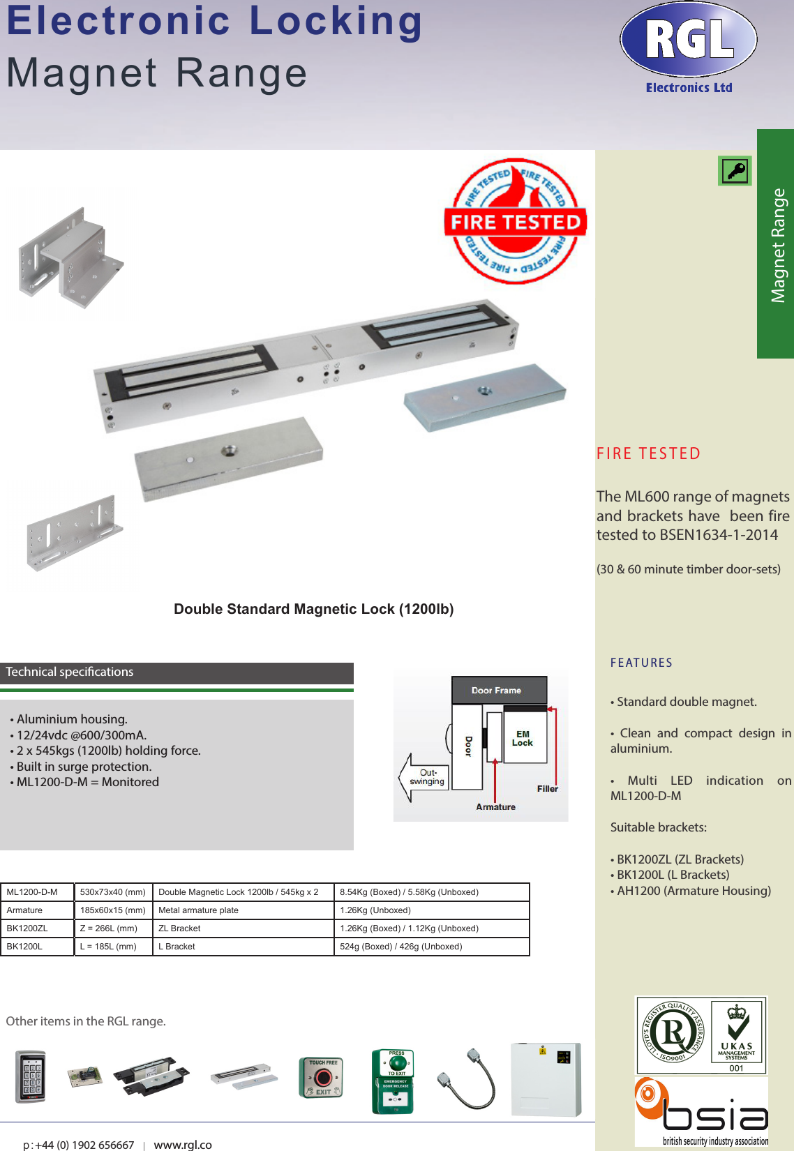 Page 1 of 1 - ML1200-D-M - Feature Sheet