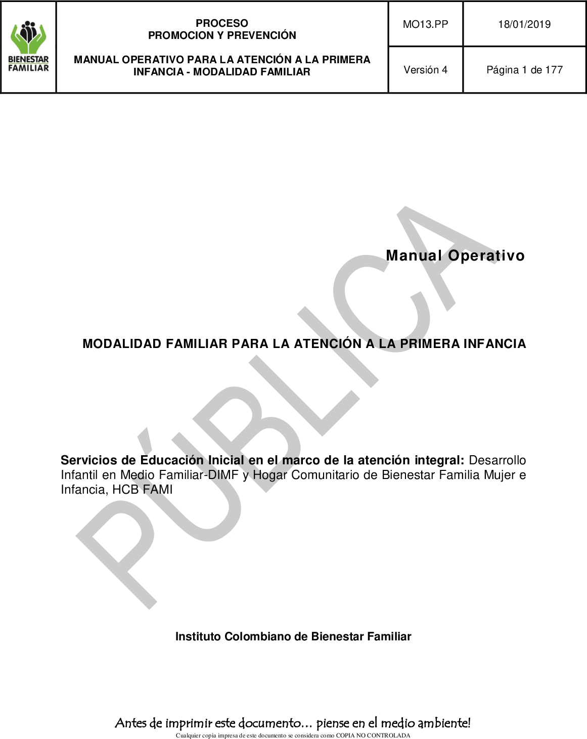 MO13.PP Manual Operativo Modalidad Familiar Para La Atención A Primera ...