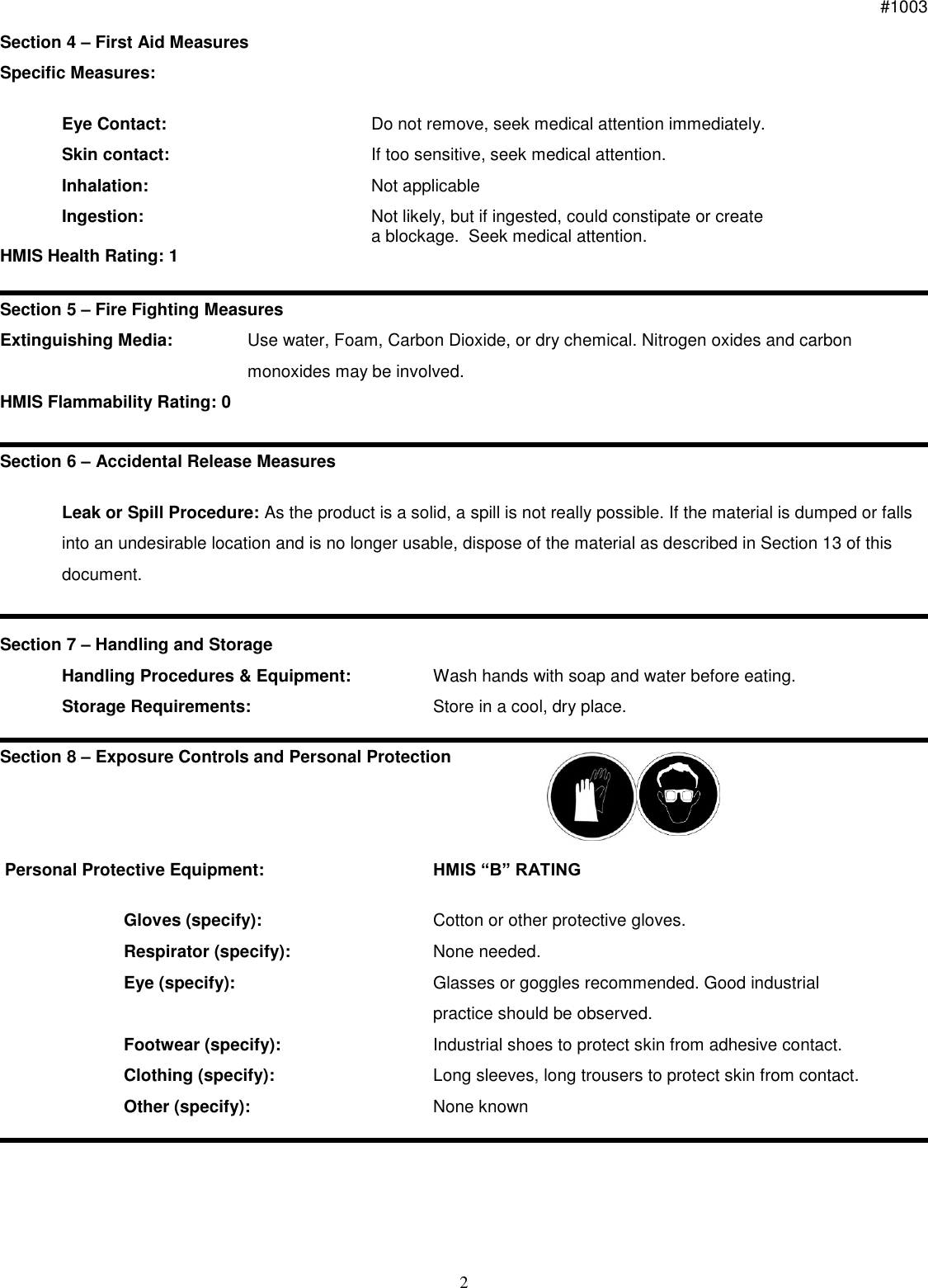 Page 2 of 4 - MATERIAL SAFETY DATA SHEET Duct Seal SDS MSDS-Duct-Seal