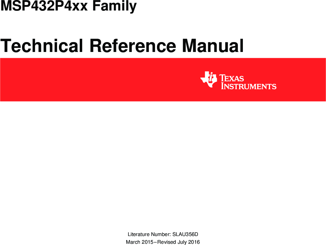 Msp432p4xx Family Rev D Technical Reference Manual