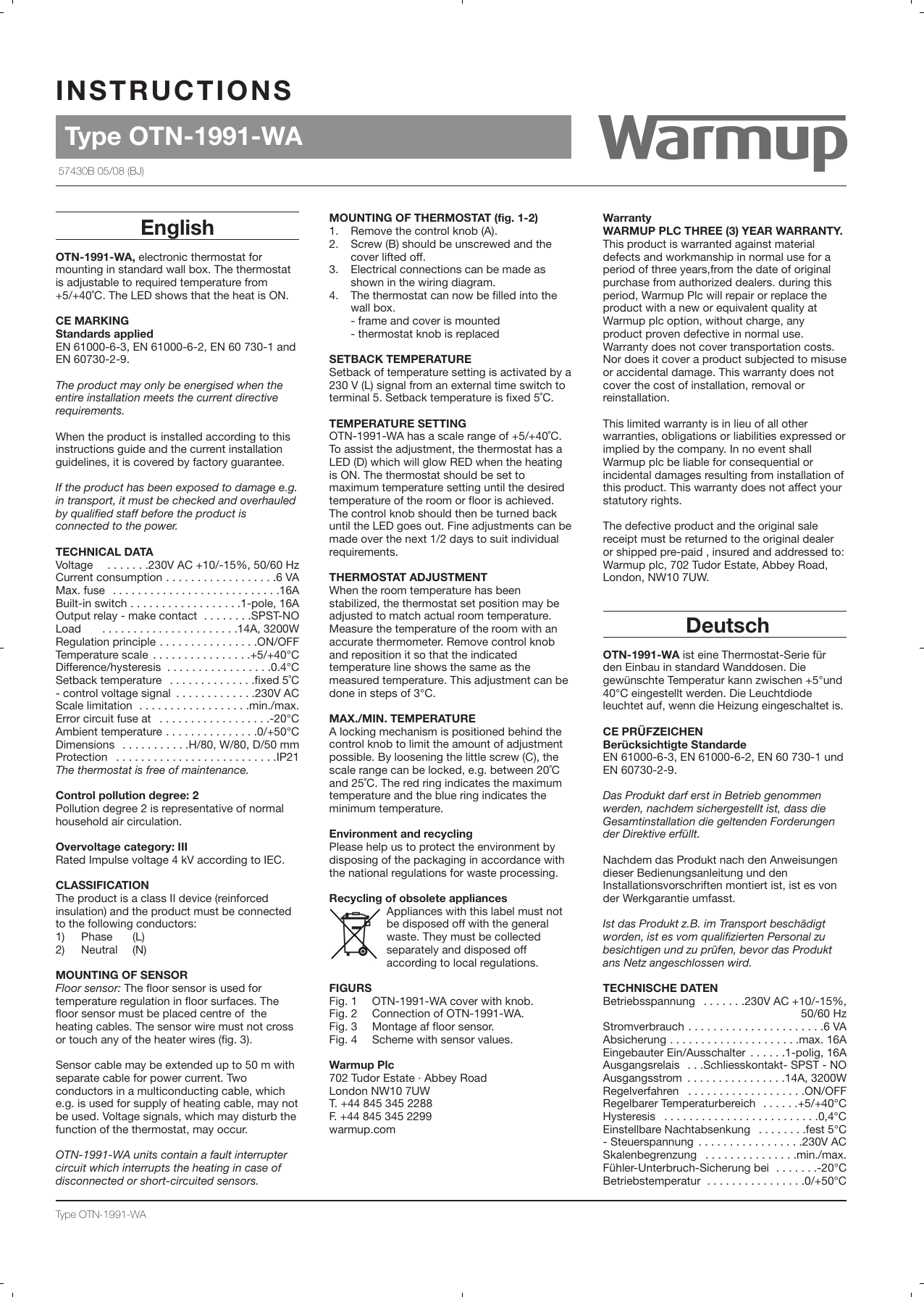 Page 1 of 8 - MSTAT-thermostat-user-manual