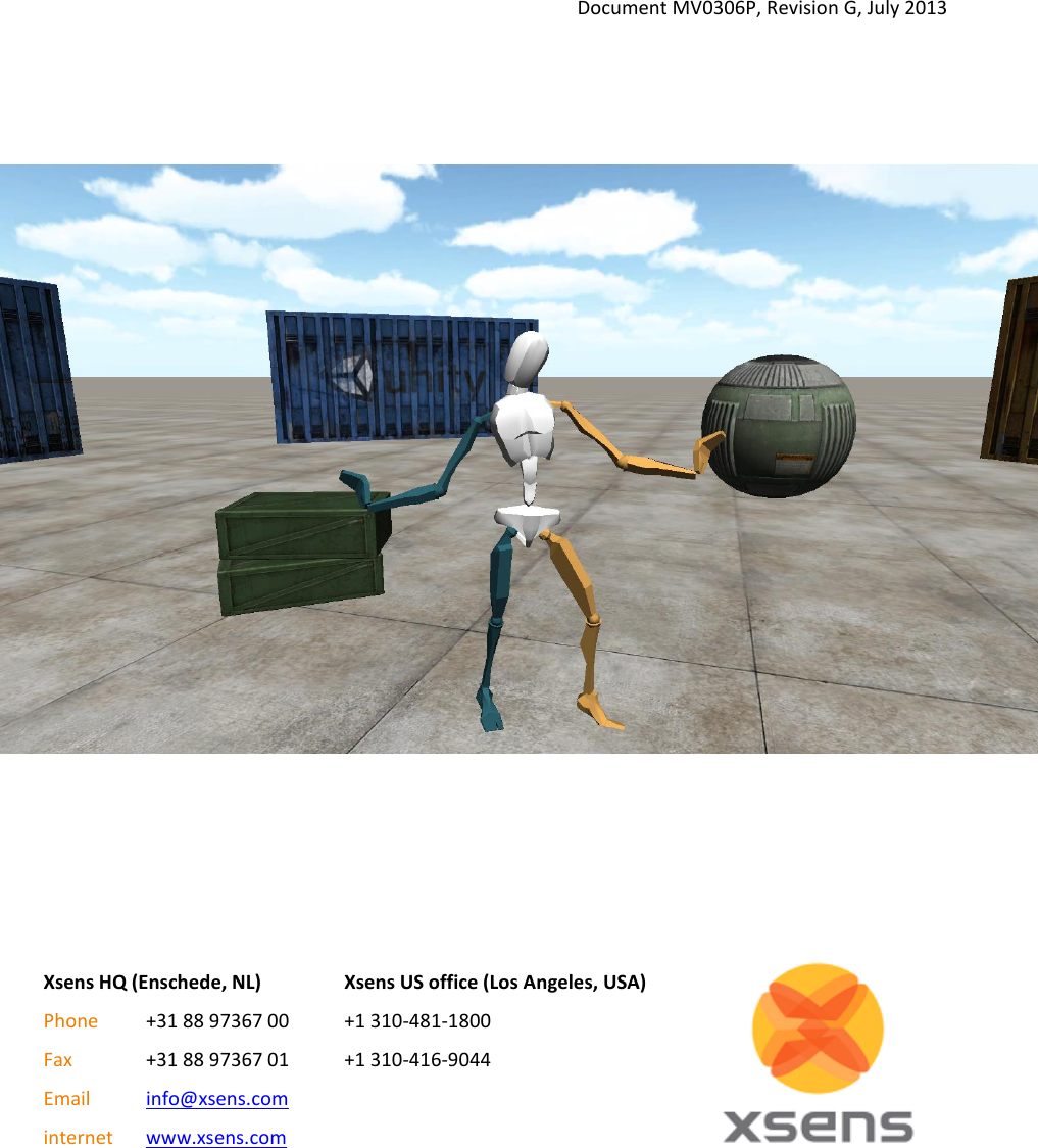 Page 1 of 7 - MVN Unity Plug-in User Manual