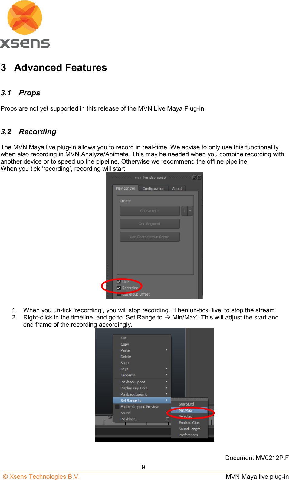 Page 11 of 12 - MVN Maya Live Plug-in User Manual