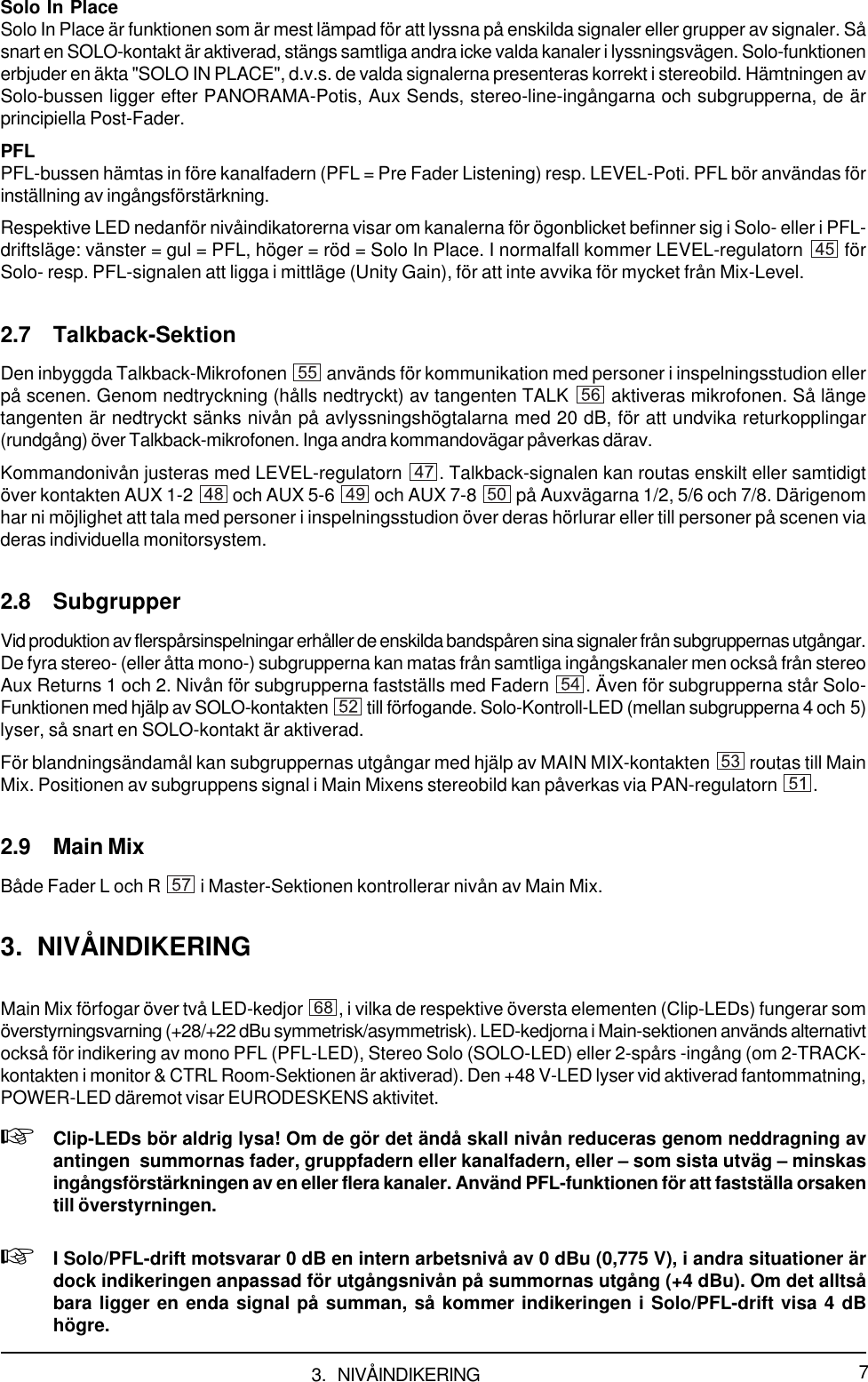 Page 7 of 11 - EURODESK MX3282A Behringer User Manual (Swedish) P0029 M SV