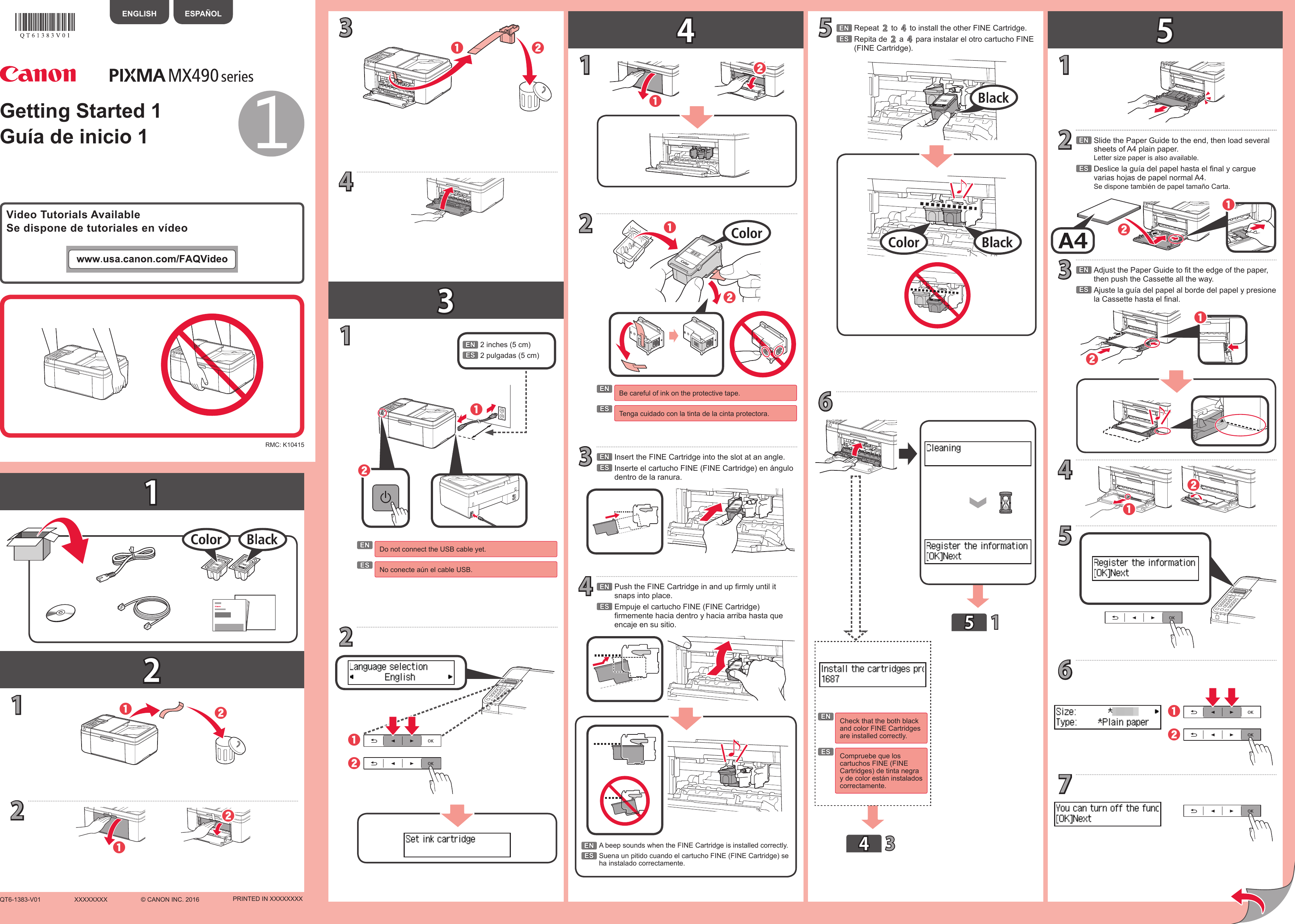 Page 1 of 4 - MX490 Getting Started  Manual GS U2a-1 V1