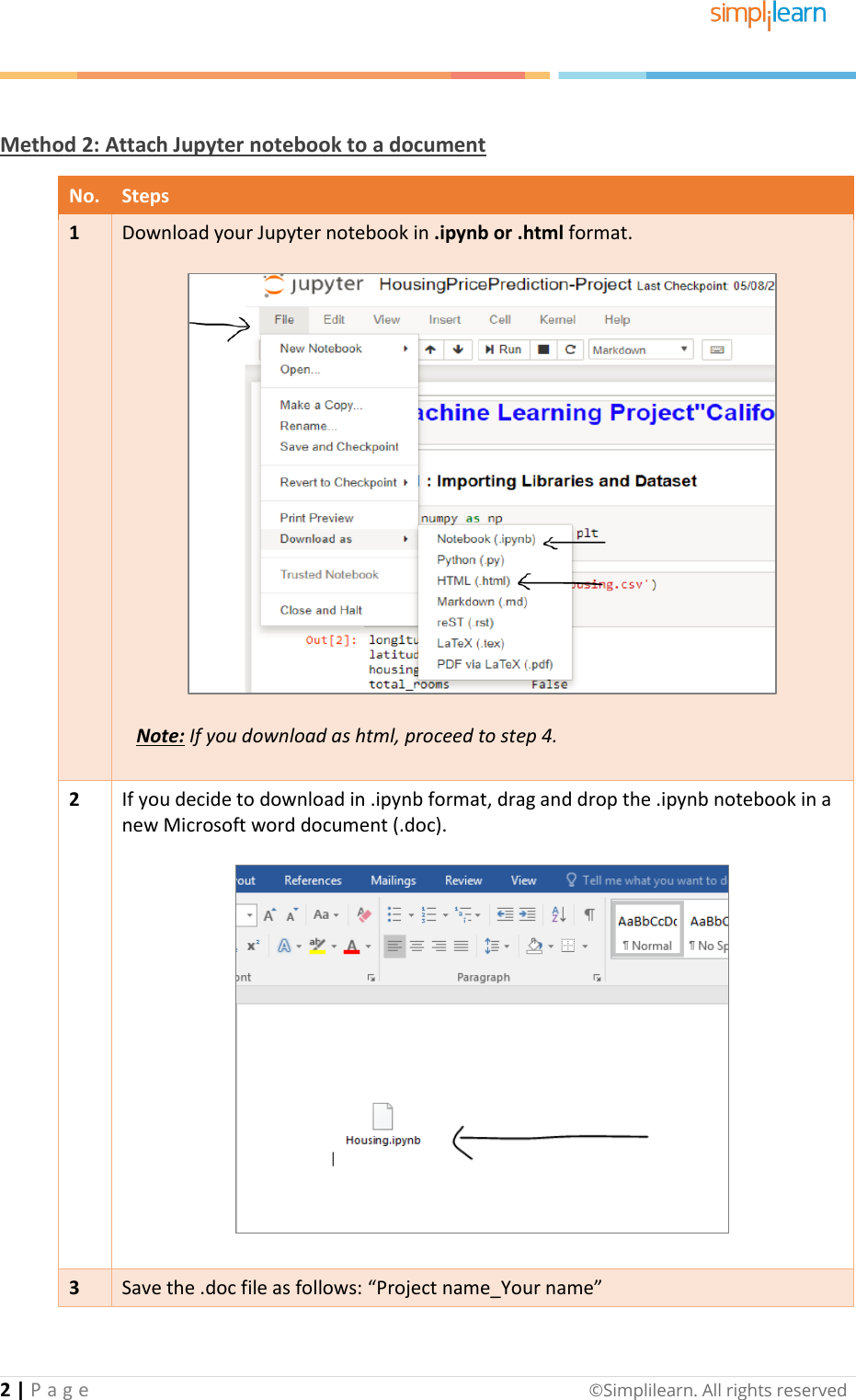 Page 2 of 3 - Machine Learning - Project Submission Instructions