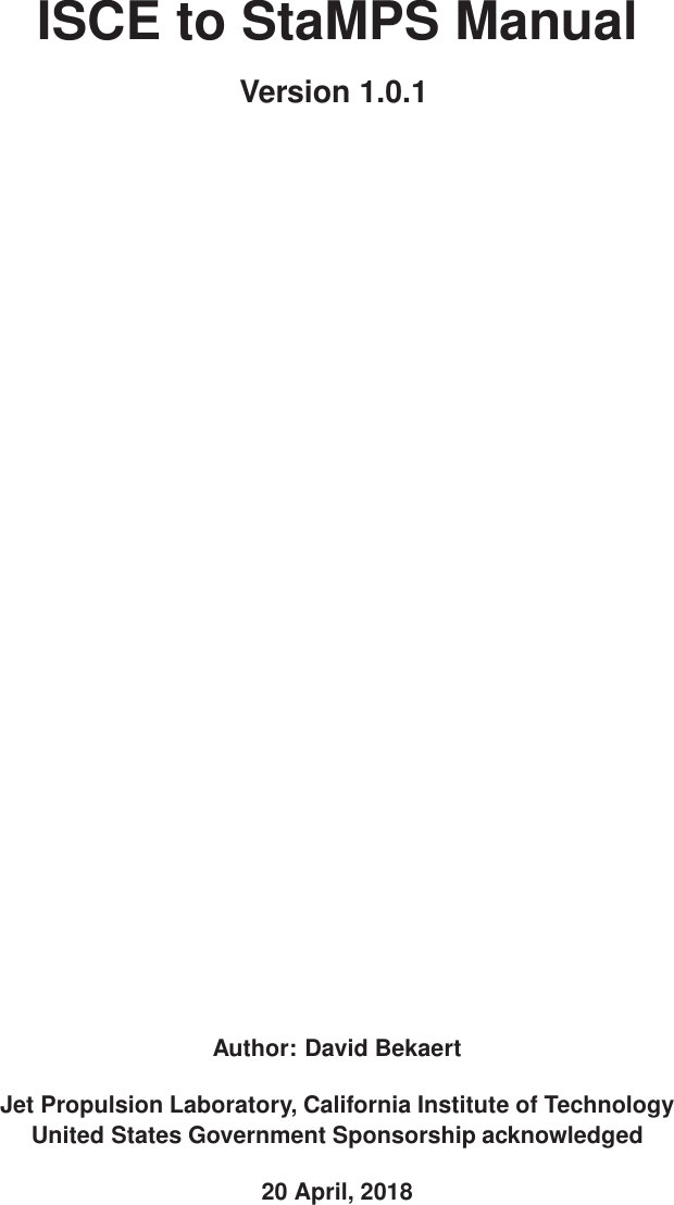 Page 1 of 8 - ISCE 2 StaMPS Manual