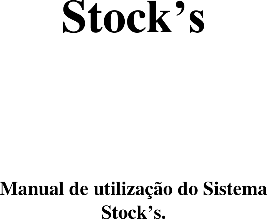Page 1 of 9 - Manual - Sistema Stock's