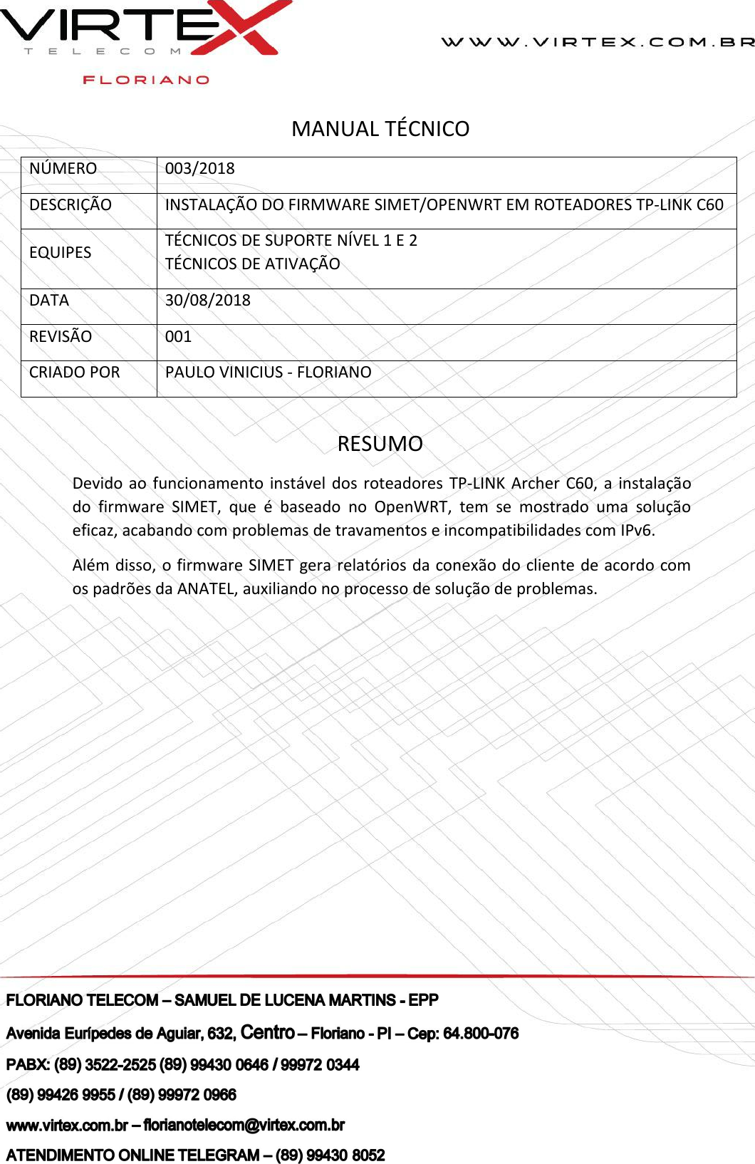 Manual Tecnico 003a 2018