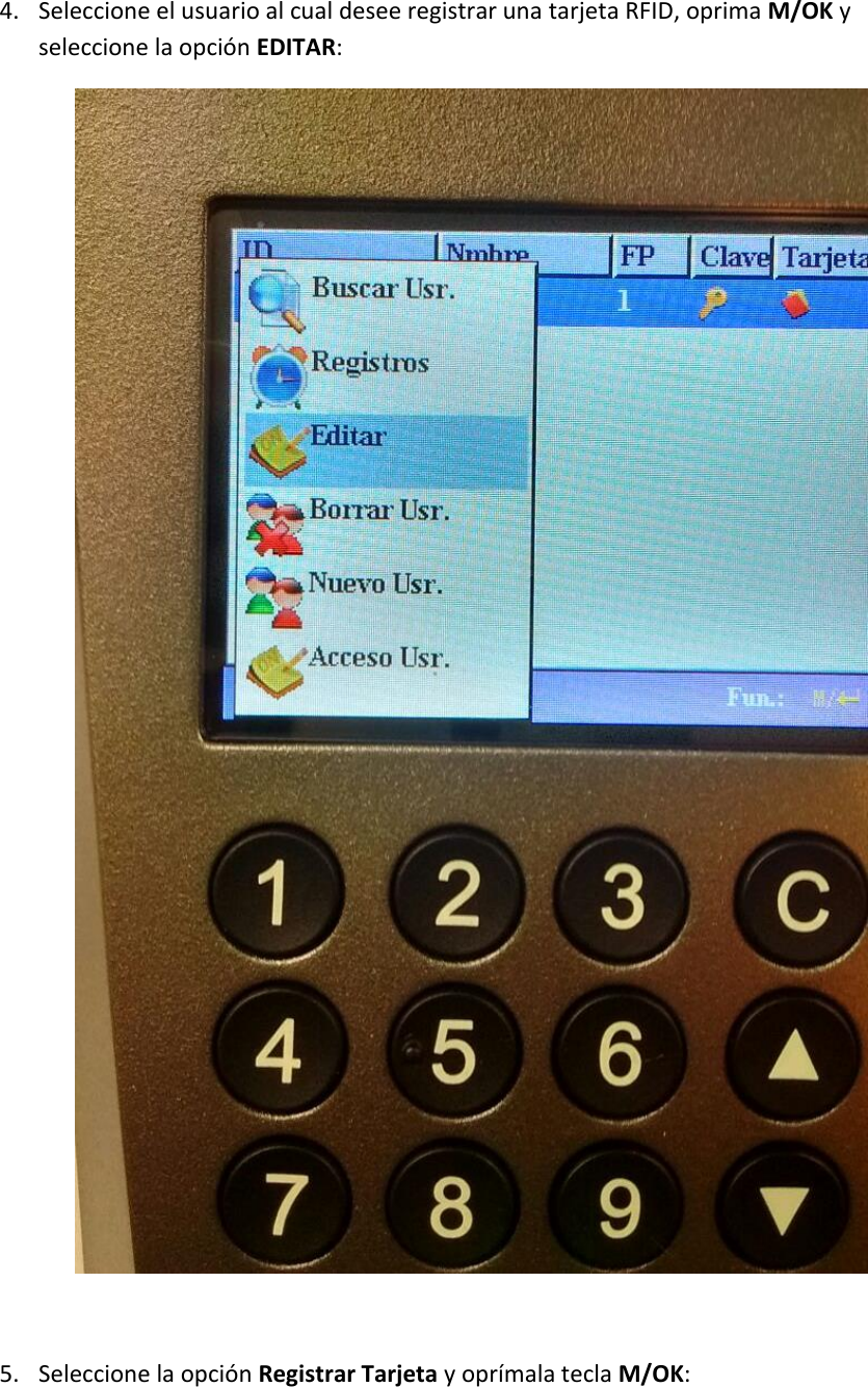 Page 5 of 9 - Manual Para Registrar Tarjetas A Usuarios En Terminales RFID