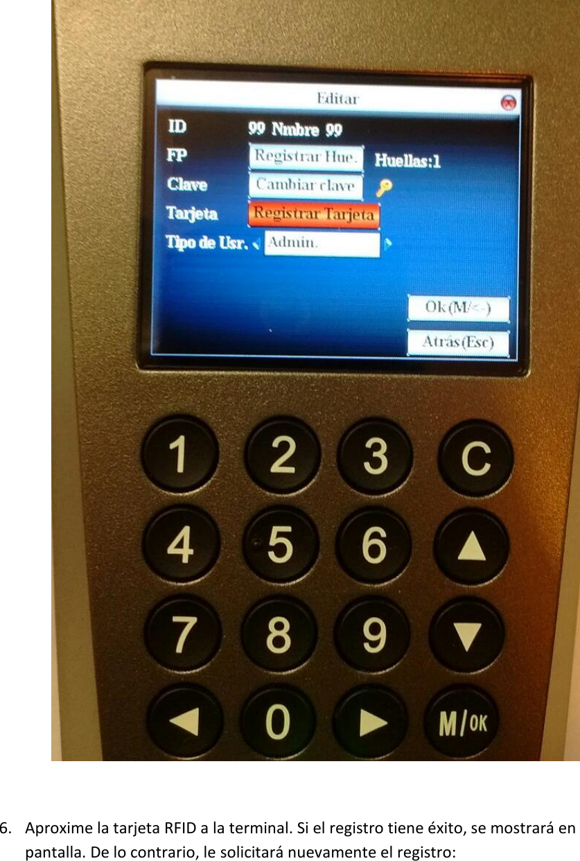 Page 6 of 9 - Manual Para Registrar Tarjetas A Usuarios En Terminales RFID